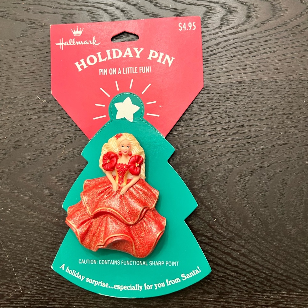 Vintage 1995 Hallmark Holiday Barbie Pin
